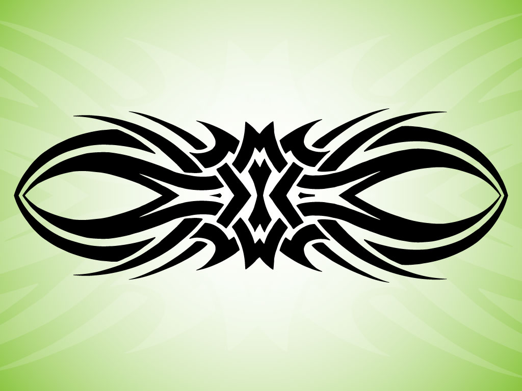 green tribal tattoo